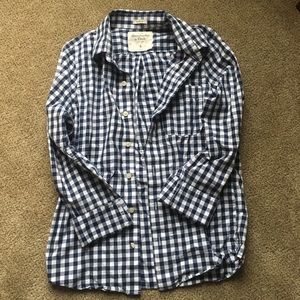 Abercrombie & Fitch Blue Buffalo Plaid Checkered S
